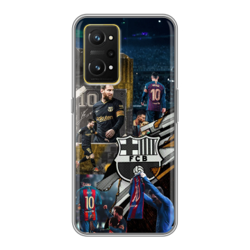 Силиконовый чехол на Realme GT Neo 3T с принтом Messi Barcelona