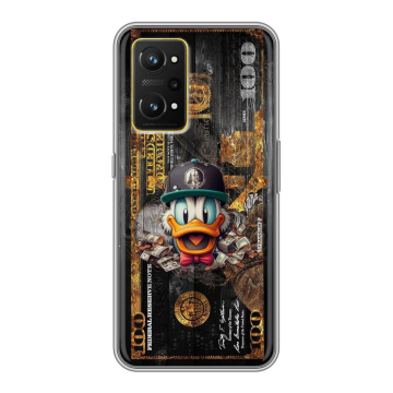 Силиконовый чехол на Realme GT Neo 3T с принтом Дональд Дак Доллар