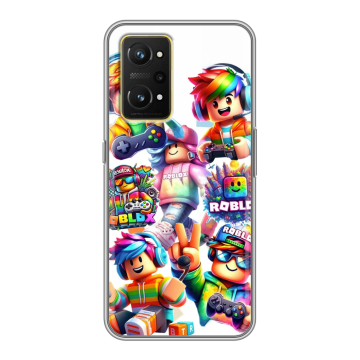 Силиконовый чехол на Realme GT Neo 3T с принтом Roblox Роблокс