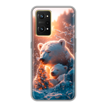 Силиконовый чехол на Realme GT Neo 3T с принтом Новый год