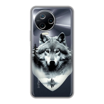 Силиконовый чехол на Infinix Note 12 2023 G99 с принтом Волк в лесу Силиконовый чехол на Infinix Note 12 2023 G99 с принтом Волк в лесу
