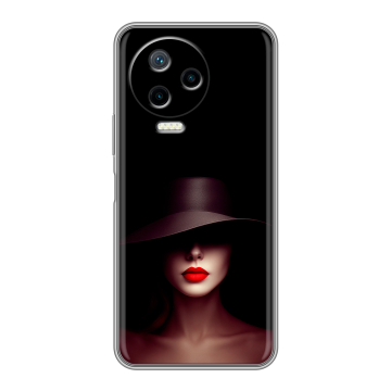 Силиконовый чехол на Infinix Note 12 2023 G99 с принтом Девушка в шляпе Силиконовый чехол на Infinix Note 12 2023 G99 с принтом Девушка в шляпе