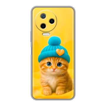 Силиконовый чехол на Infinix Note 12 2023 G99 с принтом Котенок в шапке Силиконовый чехол на Infinix Note 12 2023 G99 с принтом Котенок в шапке