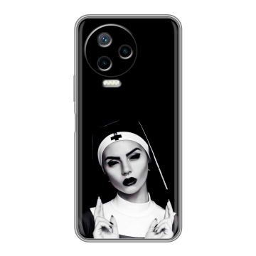 Силиконовый чехол на Infinix Note 12 2023 G99 с принтом монашка Силиконовый чехол на Infinix Note 12 2023 G99 с принтом монашка