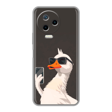 Силиконовый чехол на Infinix Note 12 2023 G99 с принтом утка в очках Силиконовый чехол на Infinix Note 12 2023 G99 с принтом утка в очках