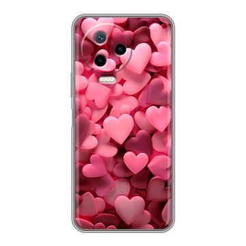 Силиконовый чехол на Infinix Note 12 2023 G99 с принтом розовые сердечки Силиконовый чехол на Infinix Note 12 2023 G99 с принтом розовые сердечки