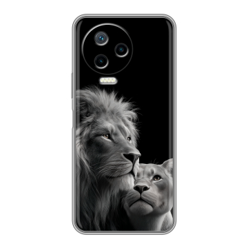 Силиконовый чехол на Infinix Note 12 2023 G99 с принтом Лев кошки