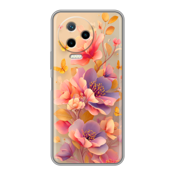 Силиконовый чехол на Infinix Note 12 2023 G99 с принтом Цветы и бабочки
