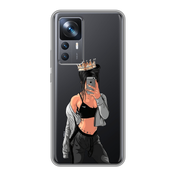 Силиконовый чехол на Xiaomi 12T с принтом Женские принты