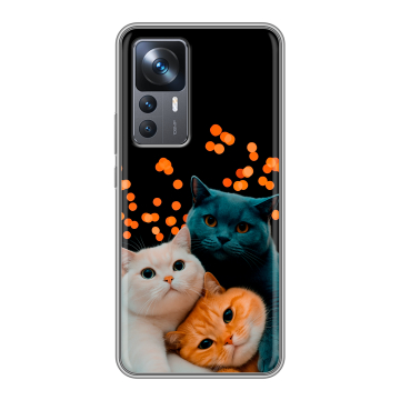 Силиконовый чехол на Xiaomi 12T с принтом Кошки Силиконовый чехол на Xiaomi 12T с принтом Кошки