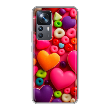 Силиконовый чехол на Xiaomi 12T с принтом Сердечки Силиконовый чехол на Xiaomi 12T с принтом Сердечки