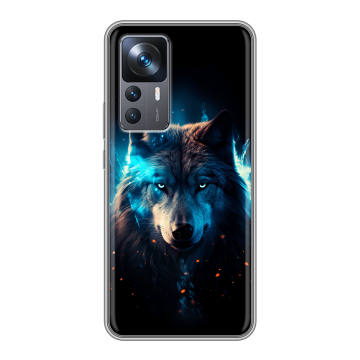 Силиконовый чехол на Xiaomi 12T с принтом Волк ночной