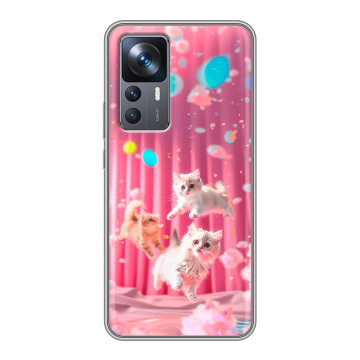 Силиконовый чехол на Xiaomi 12T с принтом милые котики Силиконовый чехол на Xiaomi 12T с принтом милые котики