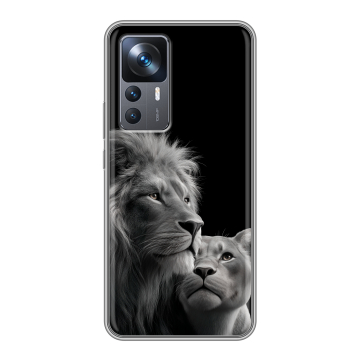 Силиконовый чехол на Xiaomi 12T с принтом Лев кошки