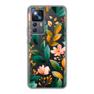 Силиконовый чехол на Xiaomi 12T с принтом Цветы паттерн