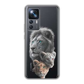 Силиконовый чехол на Xiaomi 12T с принтом Львы