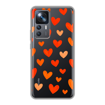 Силиконовый чехол на Xiaomi 12T с принтом Сердечки