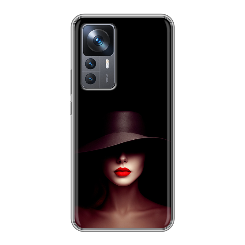 Силиконовый чехол на Xiaomi 12T с принтом Девушка в шляпе Силиконовый чехол на Xiaomi 12T с принтом Девушка в шляпе