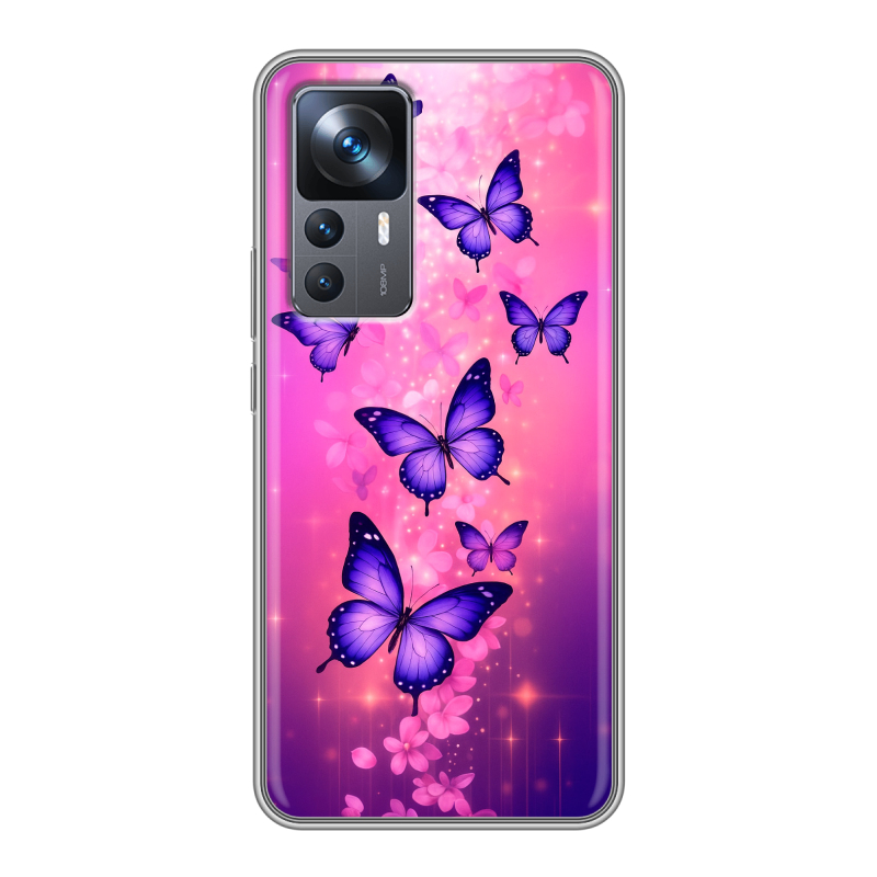 Силиконовый чехол на Xiaomi 12T с принтом Бабочки Силиконовый чехол на Xiaomi 12T с принтом Бабочки