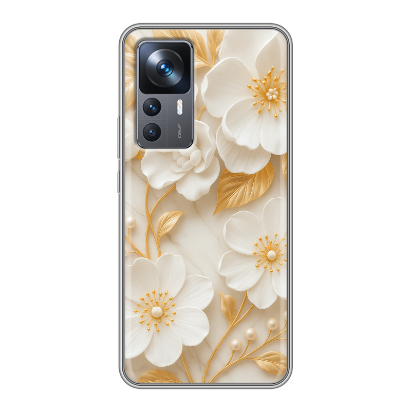 Силиконовый чехол на Xiaomi 12T с принтом Цветы Силиконовый чехол на Xiaomi 12T с принтом Цветы
