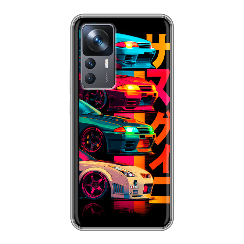 Силиконовый чехол на Xiaomi 12T с принтом Гоночные машины Силиконовый чехол на Xiaomi 12T с принтом Гоночные машины