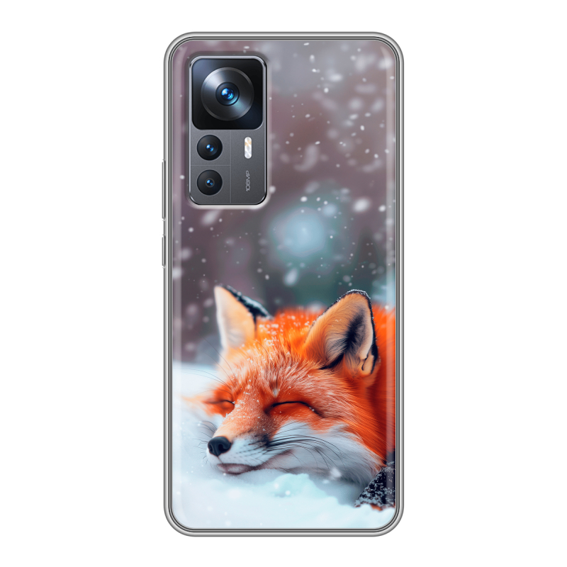 Силиконовый чехол на Xiaomi 12T с принтом лиса Силиконовый чехол на Xiaomi 12T с принтом лиса