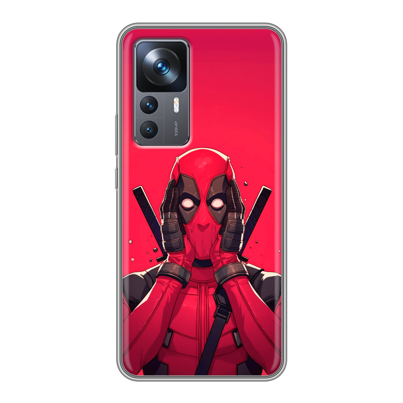 Силиконовый противоударный чехол на Xiaomi 12T с принтом Дедпул Deadpool Силиконовый противоударный чехол на Xiaomi 12T с принтом Дедпул Deadpool