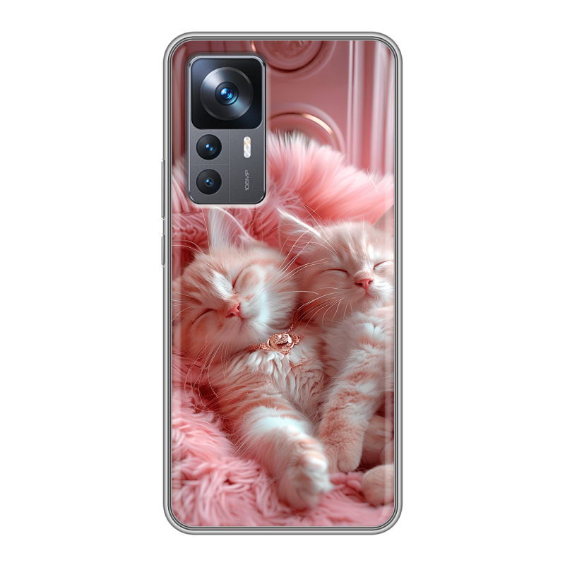 Силиконовый чехол на Xiaomi 12T с принтом котята котики Силиконовый чехол на Xiaomi 12T с принтом котята котики