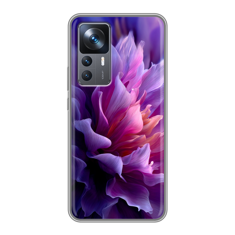 Силиконовый противоударный чехол на Xiaomi 12T с принтом женский цветы Силиконовый противоударный чехол на Xiaomi 12T с принтом женский цветы