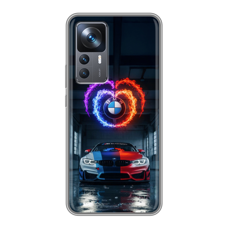 Силиконовый противоударный чехол на Xiaomi 12T с принтом BMW БМВ Силиконовый противоударный чехол на Xiaomi 12T с принтом BMW БМВ