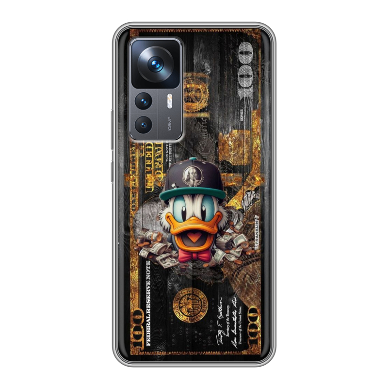 Силиконовый чехол на Xiaomi 12T с принтом Дональд Дак Доллар Силиконовый чехол на Xiaomi 12T с принтом Дональд Дак Доллар