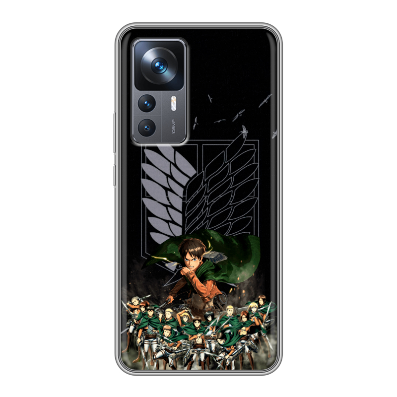 Силиконовый противоударный чехол на Xiaomi 12T с принтом Атака титанов Силиконовый противоударный чехол на Xiaomi 12T с принтом Атака титанов