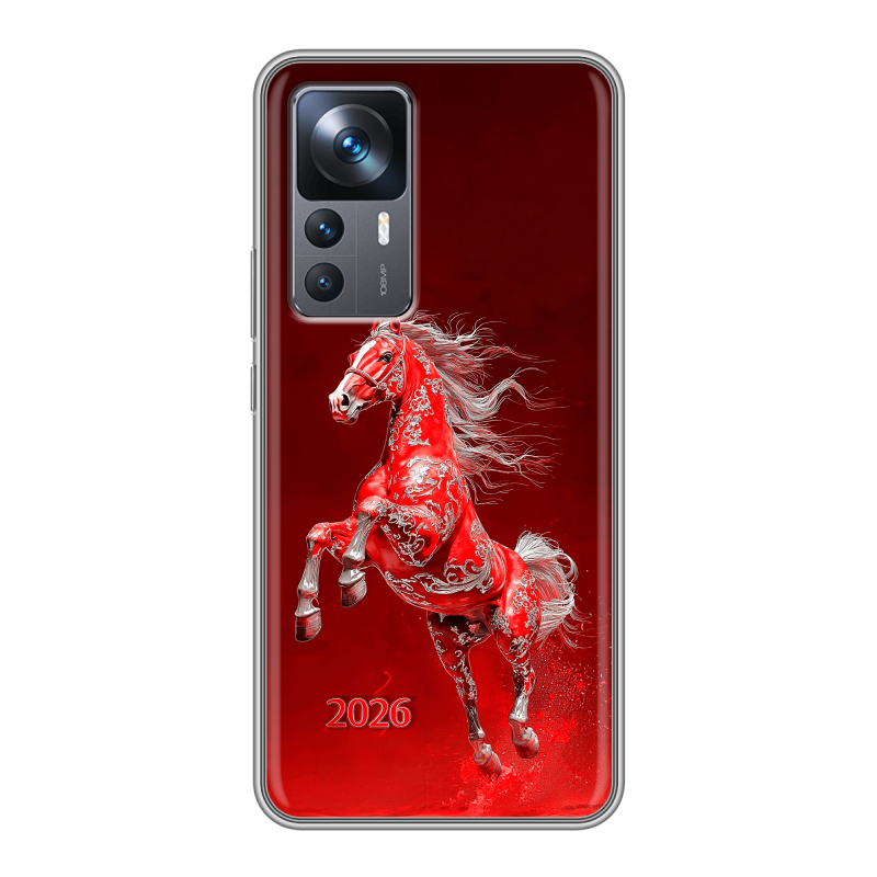 Силиконовый противоударный чехол на Xiaomi 12T с принтом Новый год Силиконовый противоударный чехол на Xiaomi 12T с принтом Новый год
