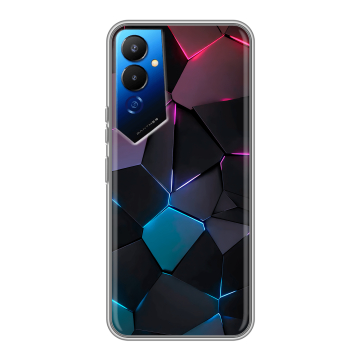 Силиконовый чехол на Tecno Pova 4 с принтом Геометрия неона Силиконовый чехол на Tecno Pova 4 с принтом Геометрия неона