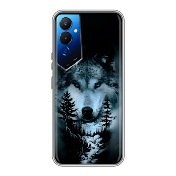 Силиконовый чехол на Tecno Pova 4 с принтом Лесной волк Силиконовый чехол на Tecno Pova 4 с принтом Лесной волк