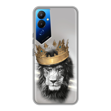 Силиконовый чехол на Tecno Pova 4 с принтом Лев с короной Силиконовый чехол на Tecno Pova 4 с принтом Лев с короной