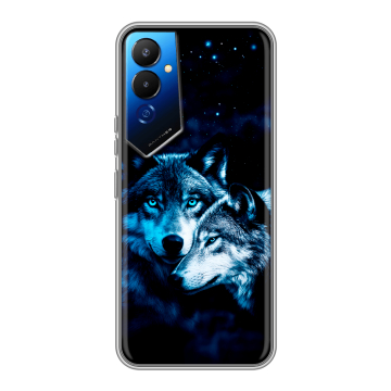 Силиконовый чехол на Tecno Pova 4 с принтом Волки Силиконовый чехол на Tecno Pova 4 с принтом Волки