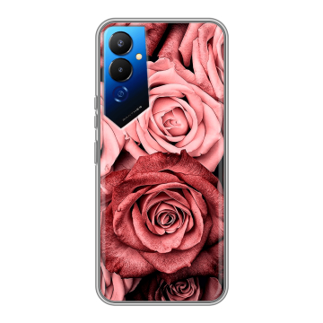Силиконовый чехол на Tecno Pova 4 с принтом Цветы розы Силиконовый чехол на Tecno Pova 4 с принтом Цветы розы