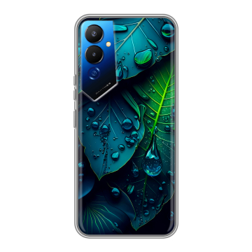 Силиконовый чехол на Tecno Pova 4 с принтом Листья Силиконовый чехол на Tecno Pova 4 с принтом Листья