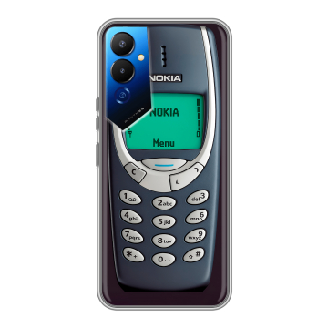 Силиконовый чехол на Tecno Pova 4 с принтом Старый телефон Силиконовый чехол на Tecno Pova 4 с принтом Старый телефон