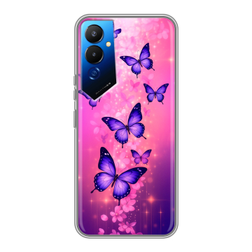 Силиконовый чехол на Tecno Pova 4 с принтом Бабочки Силиконовый чехол на Tecno Pova 4 с принтом Бабочки