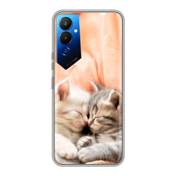 Силиконовый чехол на Tecno Pova 4 с принтом Котята Силиконовый чехол на Tecno Pova 4 с принтом Котята