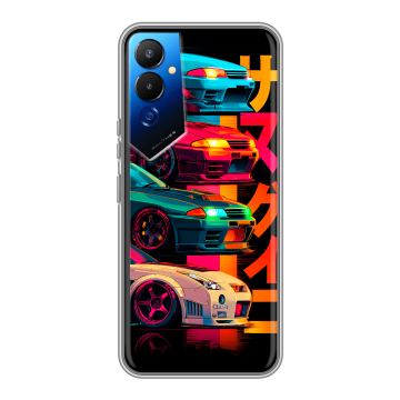 Силиконовый чехол на Tecno Pova 4 с принтом Гоночные машины Силиконовый чехол на Tecno Pova 4 с принтом Гоночные машины