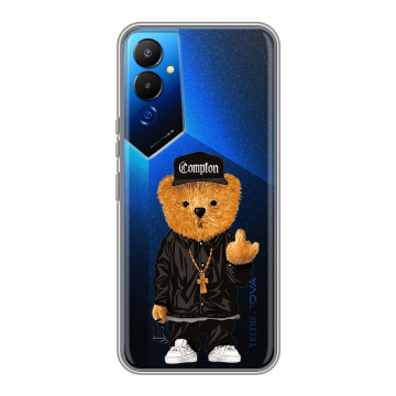 Силиконовый чехол на Tecno Pova 4 с принтом Мишка Силиконовый чехол на Tecno Pova 4 с принтом Мишка