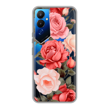 Силиконовый чехол на Tecno Pova 4 с принтом Розы Силиконовый чехол на Tecno Pova 4 с принтом Розы