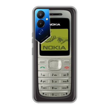 Силиконовый чехол на Tecno Pova 4 с принтом Ретро Нокия Силиконовый чехол на Tecno Pova 4 с принтом Ретро Нокия