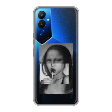 Силиконовый чехол на Tecno Pova 4 с принтом Мона Лиза Силиконовый чехол на Tecno Pova 4 с принтом Мона Лиза