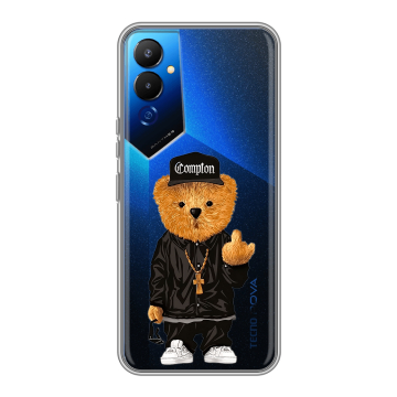 Силиконовый чехол на Tecno Pova 4 с принтом Плюшевый медведь Силиконовый чехол на Tecno Pova 4 с принтом Плюшевый медведь