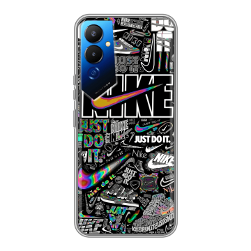 Силиконовый чехол на Tecno Pova 4 с принтом Найк Силиконовый чехол на Tecno Pova 4 с принтом Найк