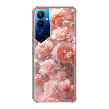 Силиконовый чехол на Tecno Pova 4 с принтом Розовые розы Силиконовый чехол на Tecno Pova 4 с принтом Розовые розы
